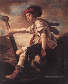  David Peintre - David à la tête des figures baroques de Goliath Domenico Fetti